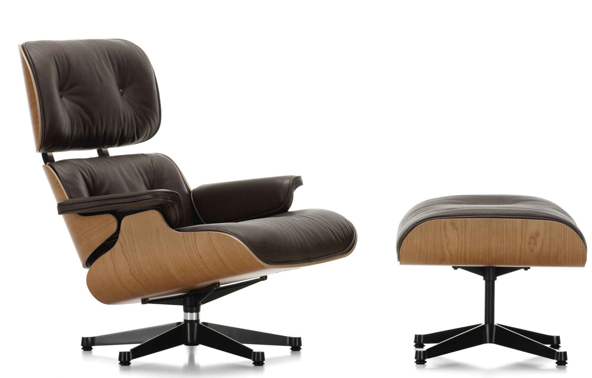 Eames Lounge Chair & Ottoman Armchair Leather Premium F /  Leather Natural Vitra